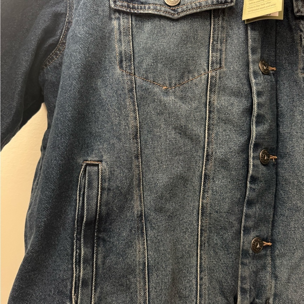 Goodfellow & Co Denim Jacket with Brown Sherpa Lining - Picture 5 of 9